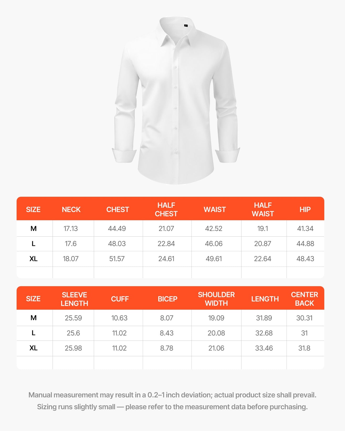 Herrskjorta med knappar, långärmad skrynkelfri herrskjorta med knappar, smal passform i mjukt stretchtyg för business casual eller formellt, arbete, bröllop, middag, vit
