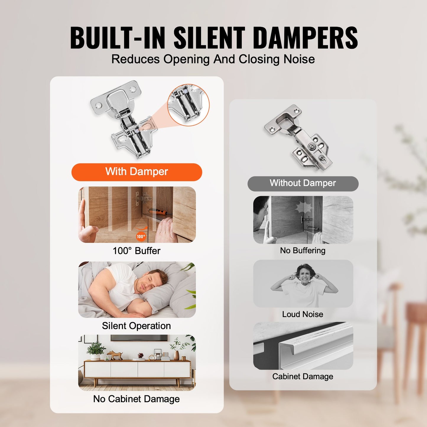 Skåpgångjärn, 60-pack delvis överlagrade köksskåpsdörrgångjärn, 100 graders vinkelöppning, mjukstängande, dolda skåpgångjärn för inramade och ramlösa skåp, med monteringsskruvar