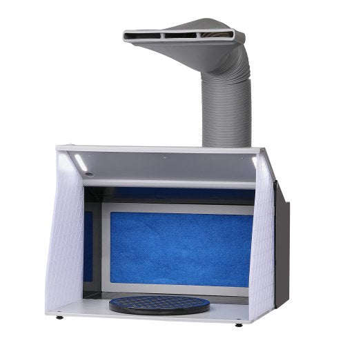 Airbrush-sprutbox, bärbar hobby-airbrush-sprutboxsats med 4 LED-lampor, kraftfulla dubbla avgasfläktar, skivspelare och 6 fot förlängningsslang, för målning av modeller, konst, hantverk, kakor