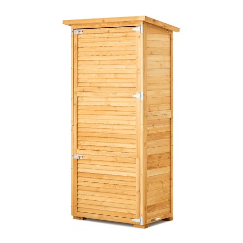 Utomhusförvaringsbod, stor träskjul för utomhusbruk, extra stor trädgårdsredskapsbod med metallram, hyllor, golv, vattentät förvaringsskåp för uteplats, gräsmatta, 89x153 cm