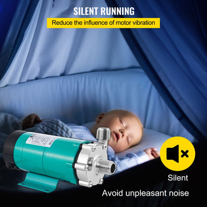 Magnetisk ölpump med mat MP-15RP brunnspump i rostfritt stål, magnetiskt driven bryggölspump med högtemperaturmagnetisk bryggölspump