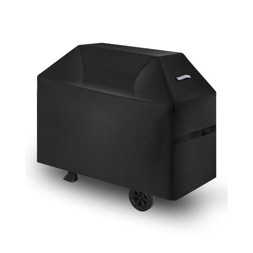 Grillöverdrag, 52 tums grillöverdrag för utomhusgrillar, vattentätt, blekningsbeständigt, väderbeständigt, kraftigt 600D polyester, lätt på- och avtagning, med kardborreband, svart