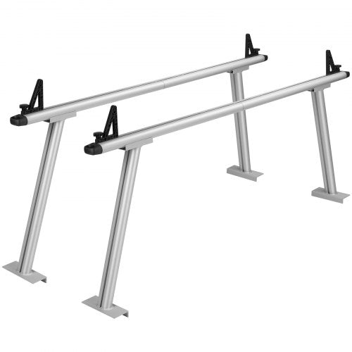 Lastbilsställ, kapacitet 360 kg, 193 cm x 80 cm aluminium stegställ för lastbil med 8 borrfria C-klämmor, kraftigt lastbilsflakställ med två stänger för kajak, surfbräda, virke, stege