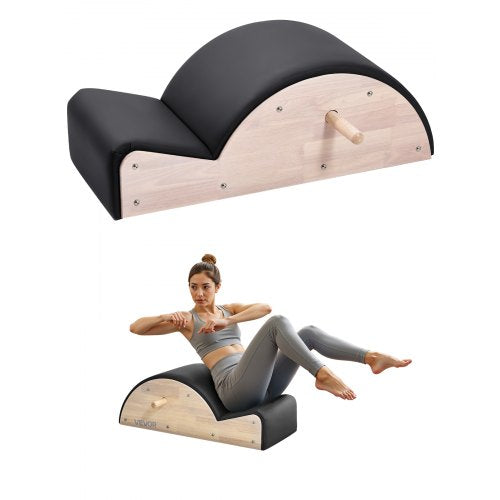 Pilates Spine Corrector, Home Gym Yoga Pilates Accessory, Rubber Wood Fitness Training Tool, Arc Fitness Body Workout Equipment, for Spine Exercises, Balance, Core Strengthening, and Stretching