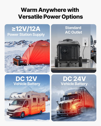 Dieselvärmare, 8KW, DC 12V/24V, allt-i-ett bärbar dieselluftvärmare med Bluetooth-appkontroll, fjärrkontroll och LCD-skärm, vagnsdesign, 5 liters bränsletank för lastbilar, skåpbilar, husbilar, husbilar