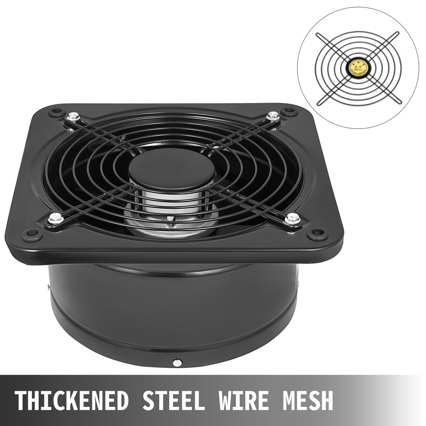 Industriell ventilation Frånluftsfläkt kommersiell metall axial frånluft 250 mm/10 tum luftavdragare (250 mm/10 tum)