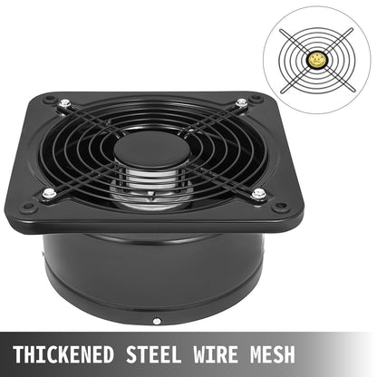 Industriell ventilation Frånluftsfläkt kommersiell metall axial frånluft 250 mm/10 tum luftavdragare (250 mm/10 tum)
