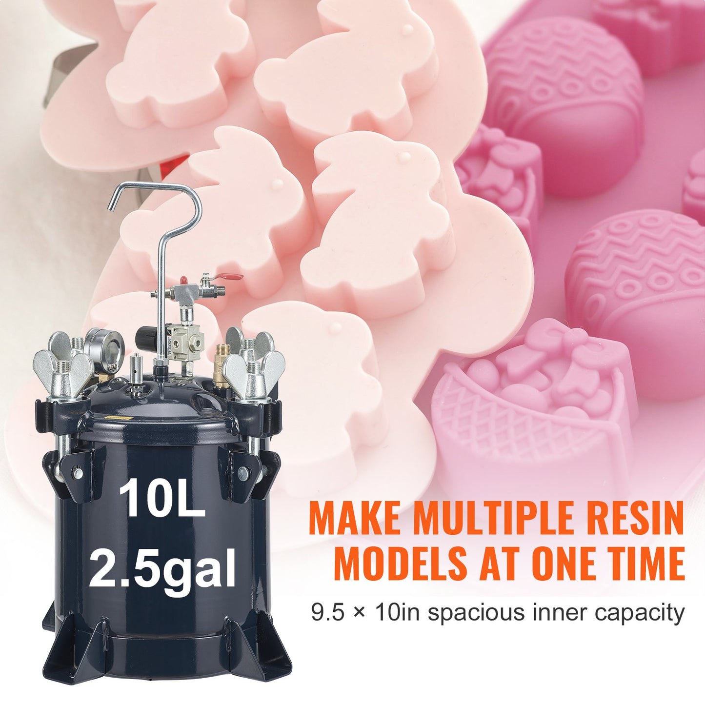 Tryckbehållare för sprayfärg, 10 l/2,5 gallon luftbehållare för färg, metallställ och läckagereparationsfog för industri, heminredning, arkitektur, konstruktion, fordonsmålning, max 70 psi