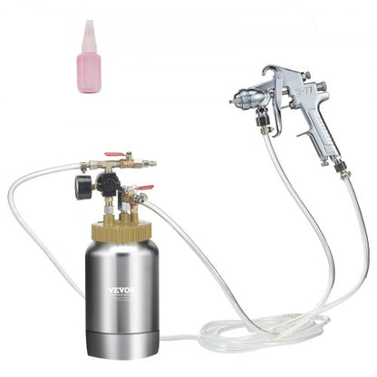 Tryckbehållare för sprayfärg, 2 l/0,5 gal lättviktsluftbehållare för färg, 1,8 mm munstycke för sprayfärg, 3 m slangar för heminredning, arkitektur, byggnation, fordonsmålning, max 45 PSI