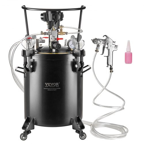 Tryckbehållare för sprayfärg, 30 l/7,5 gal helautomatisk omrörningstank, 70 psi justerbart tryck, tryckbehållare för färg med sprutpistol och slangar, för målning inom heminredning och industri