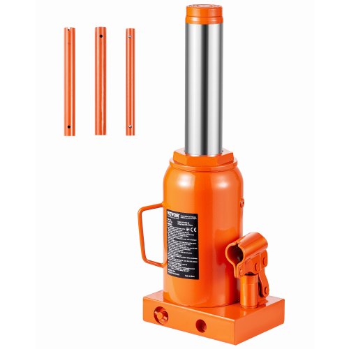 Hydraulic Bottle Jack, 30 Ton/66138 lbs Welded Bottle Jack with 11.22''-18.66'' Lifting Range & 3-Section Long Handle, for Car, Pickup, Truck, RV, Auto Repair, Industrial Engineering