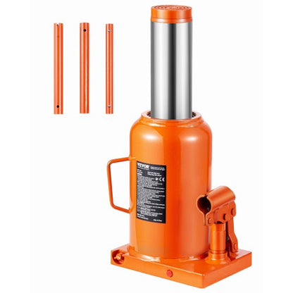 Hydraulisk flaskdomkraft, 50 ton/110231 lbs svetsad flaskdomkraft med 11''-17,32'' lyftområde och 3-delat långt handtag, för bil, pickup, lastbil, husbil, bilreparationer, industriteknik