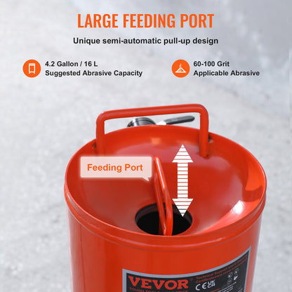 37,9 l kraftig sandbläster 60–110 psi med 2 munstycken och 228,6 cm slang