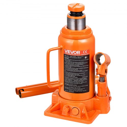 Hydraulisk flaskdomkraft, 12 ton (26455,5 lbs) kapacitet, 205-400 mm lyfträckvidd, kraftig svetsad flaskdomkraft för bil, SUV, pickup, bilreparationer, huslyft och jordbruksutrustning, orange