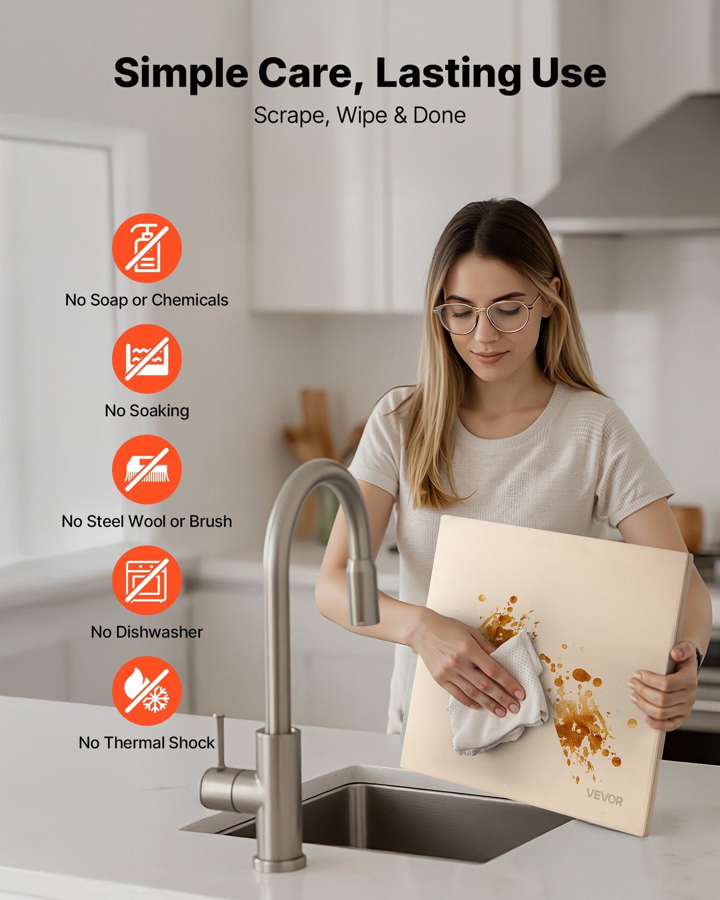 Pizzasten, 406 x 355 mm rektangulär pizzasten i kordierit, extra stor baksten med skrapa, 15 mm tjock värmebeständig kordierit, för köksugn, bakning av bröd och pizzor, grillning