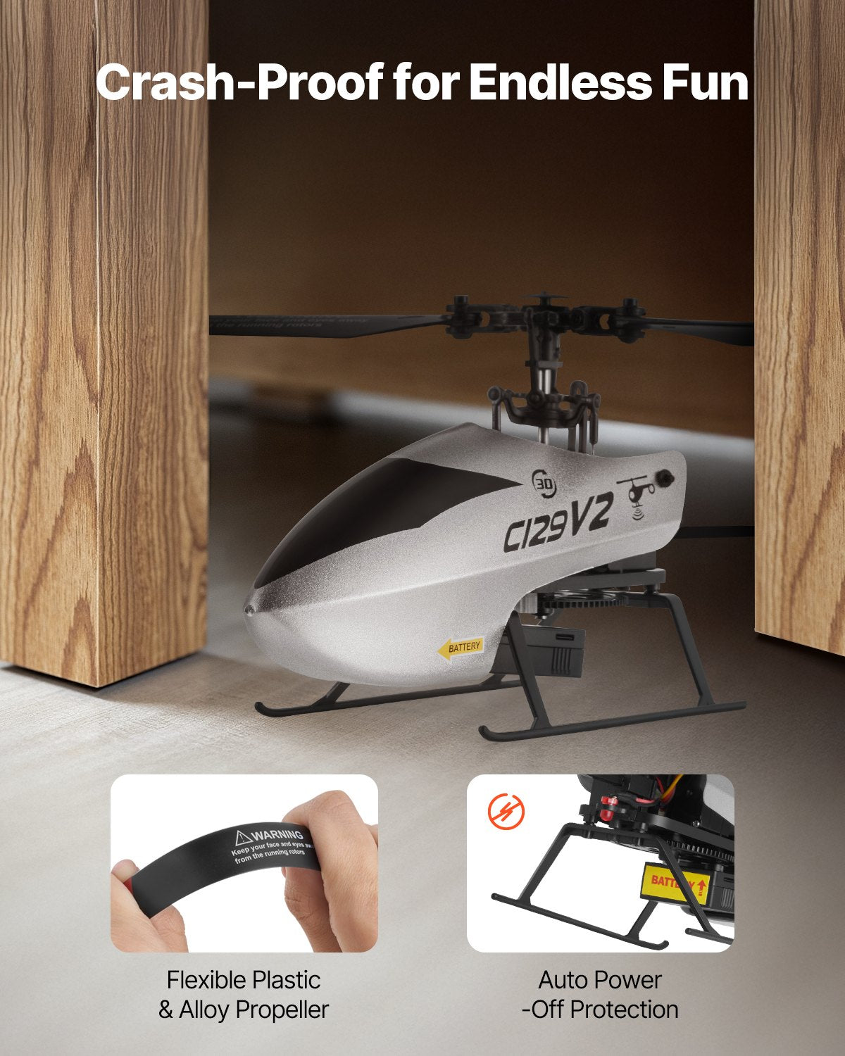 RC-helikopter, 2,4 GHz fjärrstyrd helikopter med en propeller och gyro, 4-kanaligt RC-flygplan för nybörjare, 39 minuters flygtid, start/landning med en knapp, leksaker för barn från 8 år