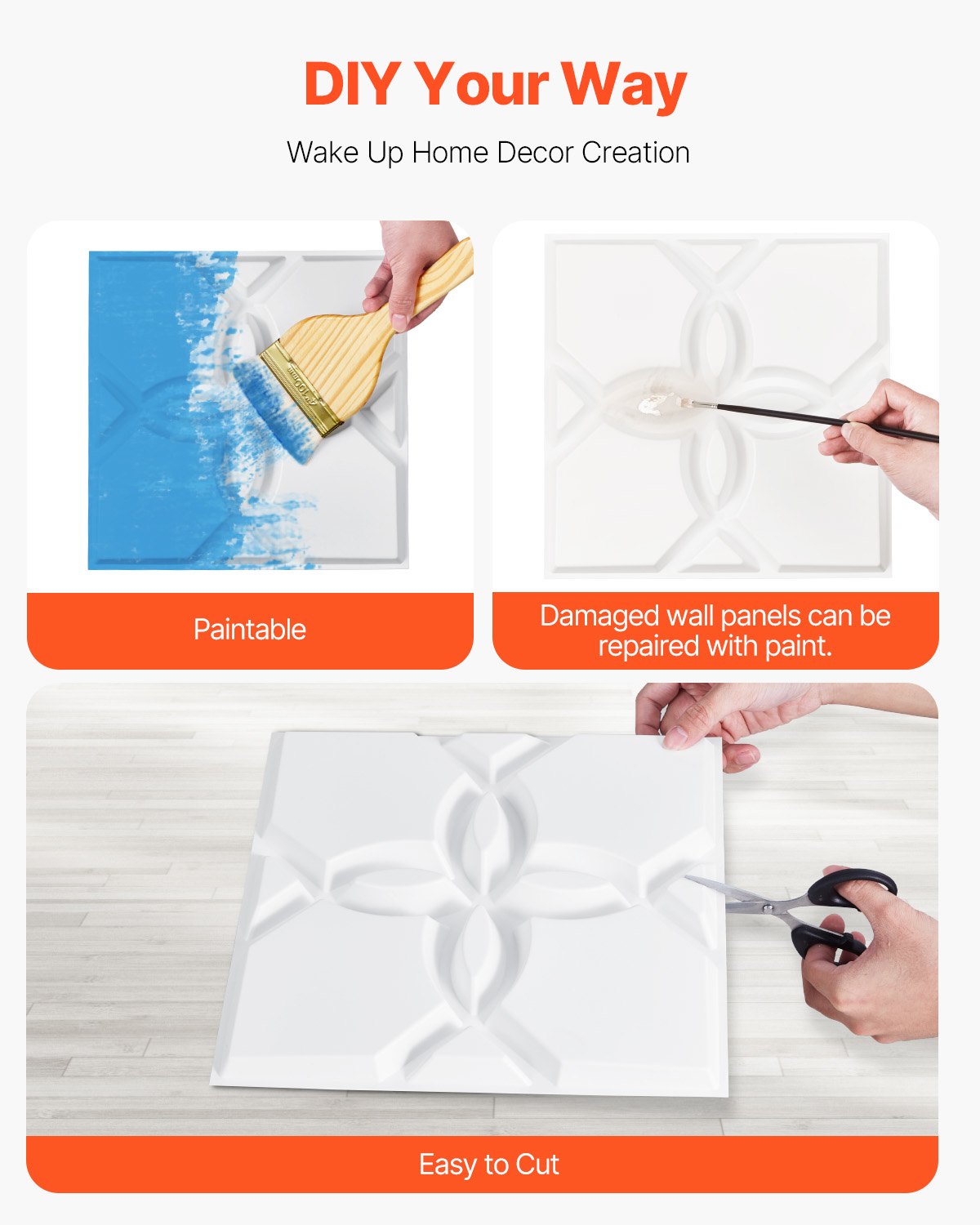 3D-väggpaneler, 33-pack 11,81 x 11,81 tum PVC modern konst minimalistisk blommig plattor, 32 kvm täckande accentväggpanel, inredning för tak, sovrum, vardagsrum och spelrum, mattvit