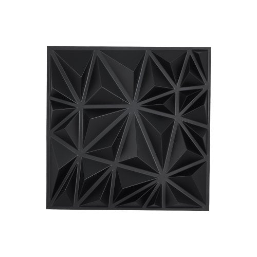 3D-väggpaneler, 33-pack 11,81 x 11,81 tum PVC modern konst minimalistisk diamantplattor, 32 kvm täckande accentväggpanel, inredning för tak, sovrum, vardagsrum och spelrum, mattsvart