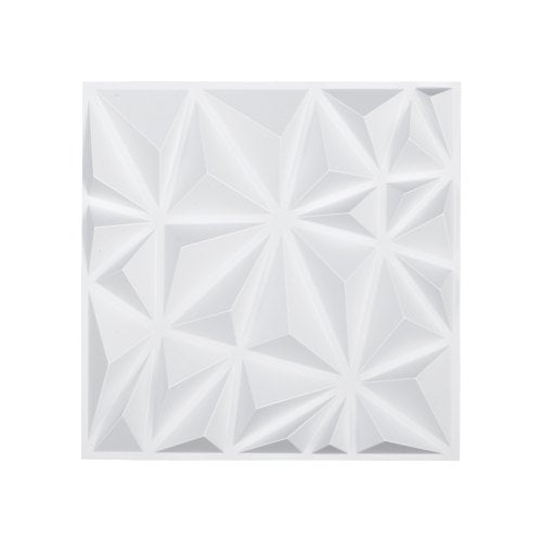 3D-väggpaneler, 33-pack 11,81 x 11,81 tum PVC modern konst minimalistisk diamantplattor, 32 kvm täckande accentväggpanel, inredning för tak, sovrum, vardagsrum och spelrum, mattvit