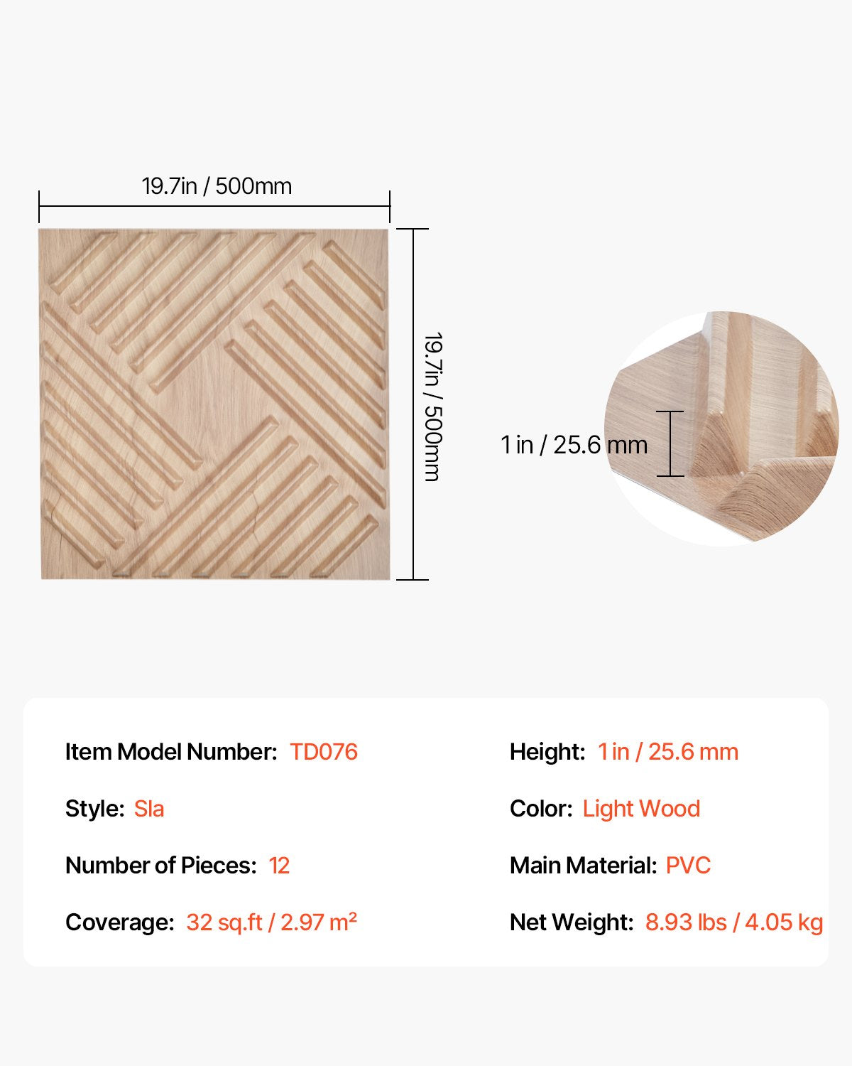 3D-väggpaneler, 12-pack 47 x 47 cm PVC modern konst minimalistisk saltplattor, 32 kvm täckande accentväggpanel, heminredning för tak, sovrum, vardagsrum och spelrum, ljus träfärg