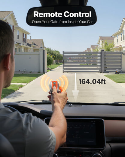 Automatisk grindöppnare, 280W elektrisk skjutgrindsöppnare för dörrar upp till 25m 816kg, rullportsmotor i nylon med kuggstång, infraröd sensor och 2 fjärrkontroller, grindöppningssystem för uppfarter