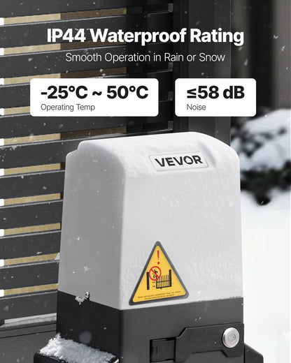 Automatisk grindöppnare, 550W elektrisk skjutgrindsöppnare för dörrar upp till 25m 1500kg, rullportsmotor i nylon med kuggstång, infraröd sensor och 2 fjärrkontroller, grindöppningssystem för uppfarter