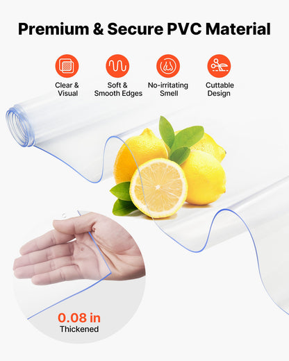 Genomskinlig PVC-gardinremsa, 2 m höjd x 0,9 m bredd x 2 mm tjocklek, 6 st. gardinremsor för kylrum i walk-in-miljö, släta vattentäta plastdörrremsor för lager, frys, garageportar