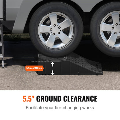 Car Ramp, 1 Piece Low Profile Car Service Ramp, 9071.8 kg Loading Capacity, 14 cm Lift Height Car Ramp, Heavy Duty Tire Ramp for Oil Changes Car Lift and Vehicle Maintenance