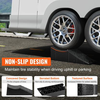 Car Ramp, 1 Piece Low Profile Car Service Ramp, 9071.8 kg Loading Capacity, 14 cm Lift Height Car Ramp, Heavy Duty Tire Ramp for Oil Changes Car Lift and Vehicle Maintenance