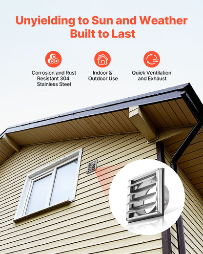 145 mm väggventilationsskydd, fyrkantigt lamellskydd för AC-ventilation, premium rostfritt stål och med ljuddämpande gummipackning, för hus, badrum, garage, kök, källare (1-pack, silver)
