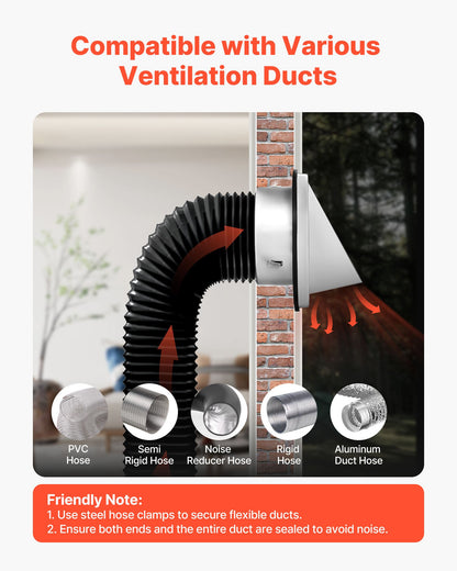 145 mm väggskydd för utvändig ventilation, fyrkantigt gavelskydd för AC-ventilation, premium rostfritt stål och med inbyggd skyddsskärm, för hus, badrum, garage, kök, källare (1-pack, silver)