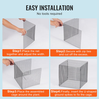10-pack växtskydd mot djur, 30 x 30 cm hönsnätsväxtskydd, växtburar för utomhusväxter, blommor och grönsaker, håller kaninkycklingar och ekorrar borta, 40 st metallnät