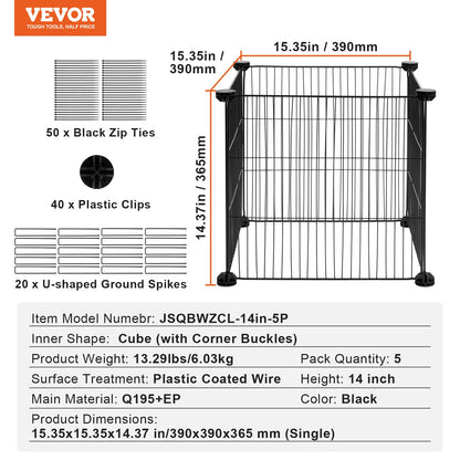 5-pack växtskydd mot djur, 15,35'' x 15,35'' växtskydd av hönsnät, växtburar för utomhusväxter, blommor och grönsaker, håller kaninkycklingar och ekorrar borta, 20 st metallnät