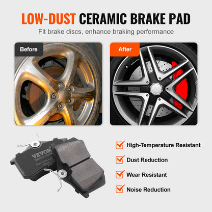Bakre bromsskiva kompatibel med Audi A3 (8P), VW Golf 5 6, Seat LEON, SKODA OCTAVIA, ALTEA, bromsskivor, utbytessats för keramiska bromsbelägg, 253 mm bakre bromsskivor