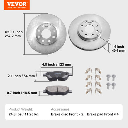 Bromsskiva fram för Vauxhall Adam (M13), Corsa D (S07), Corsa D Skåpbil/Hatchback (S07), Bromsskivor, utbytessats för keramiska bromsbelägg, 257 mm framskivor