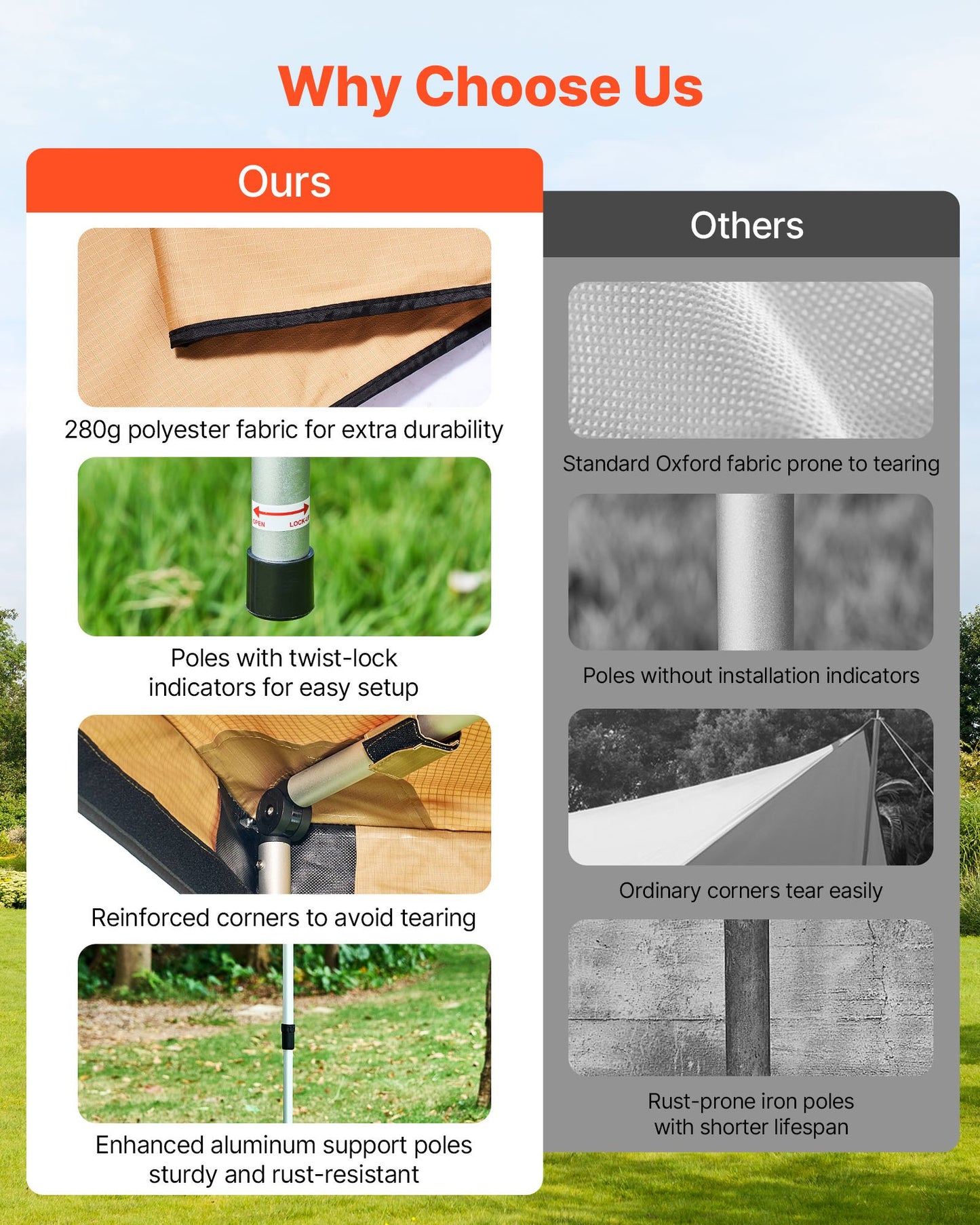 270 Degree Awning, 12.4 ㎡ Driver Side Vehicle Awning, Waterproof UV50+ Car Side Awnings with Carry Bag, All-Weather Free-Standing Overland Awnings Car Shelter for SUV Van Truck Camping