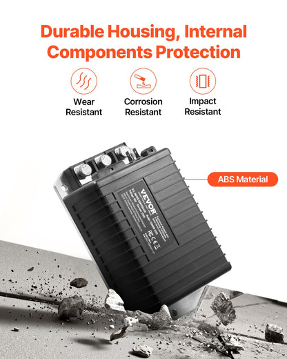 Golfbilshastighetsregulator, 48 volt och 250 ampere, DC-motorstyrenhetsersättning för EZGO TXT golfbilar, IP65-klassat skydd, aluminiumlegering och ABS-hölje, kompatibel med 1206HB-5201-modellerna