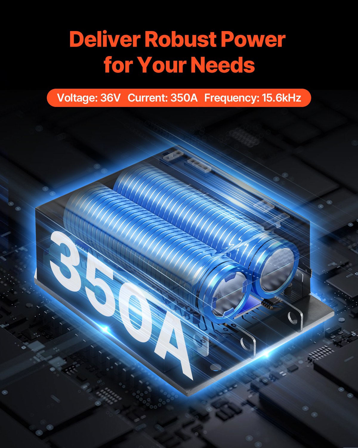 Golfbilshastighetsregulator, 36V 350A, DC-motorregulatorersättning för 2000-2009 EZGO TXT golfbilar, IP65-klassat skydd, aluminiumlegering och ABS-hölje, kompatibel med 1206MX-4301-modeller