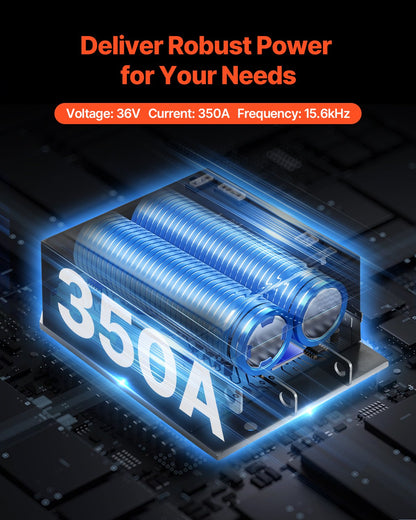 Golfbilshastighetsregulator, 36V 350A, DC-motorregulatorersättning för 2000-2009 EZGO TXT golfbilar, IP65-klassat skydd, aluminiumlegering och ABS-hölje, kompatibel med 1206MX-4301-modeller