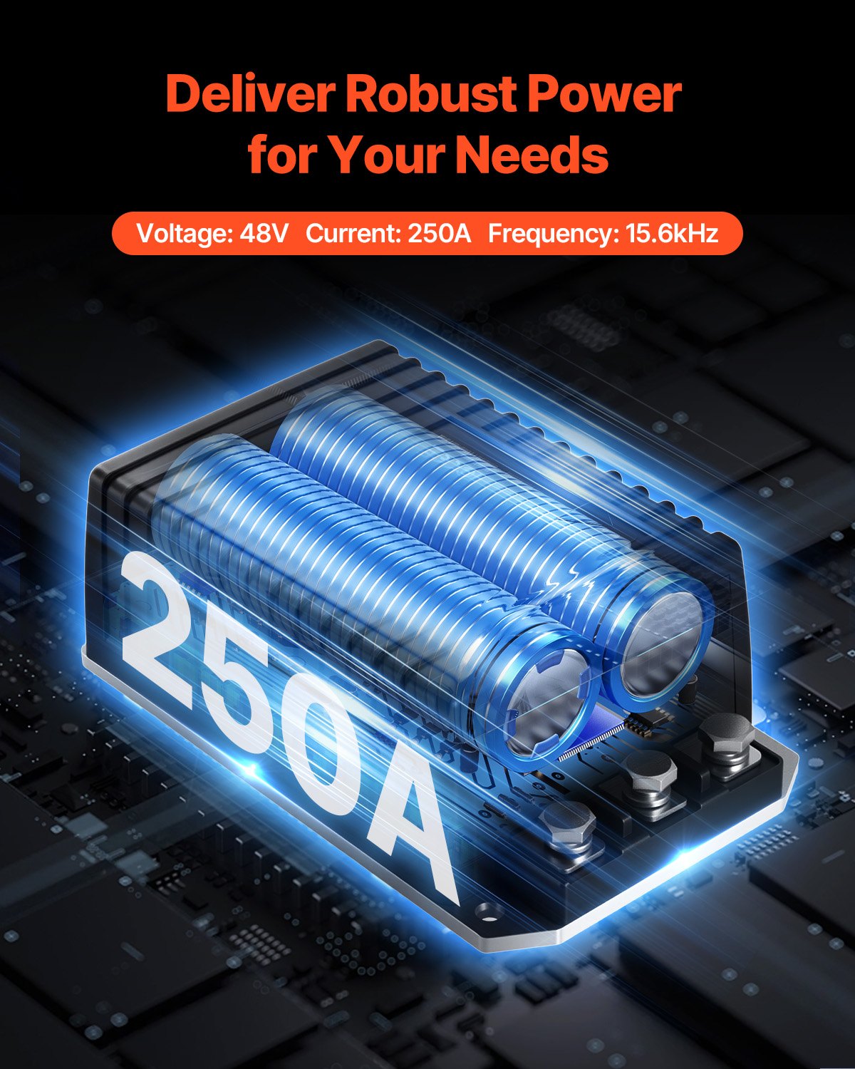Golfbilshastighetsregulator, 48V och 250A, DC-motorstyrningsenhet för Club Car-golfbilar från 2000-2008, IP65-klassad skyddsklassning, aluminiumlegering och ABS-hölje, kompatibel med 1510A-5251-modellerna