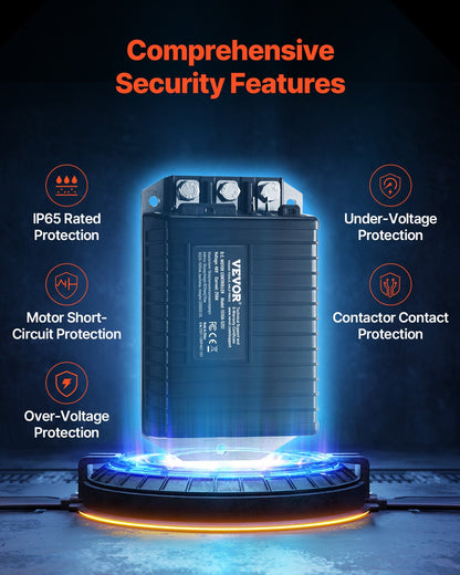 Golfbilshastighetsregulator, 48V och 250A, DC-motorstyrningsenhet för Club Car-golfbilar från 2000-2008, IP65-klassad skyddsklassning, aluminiumlegering och ABS-hölje, kompatibel med 1510A-5251-modellerna