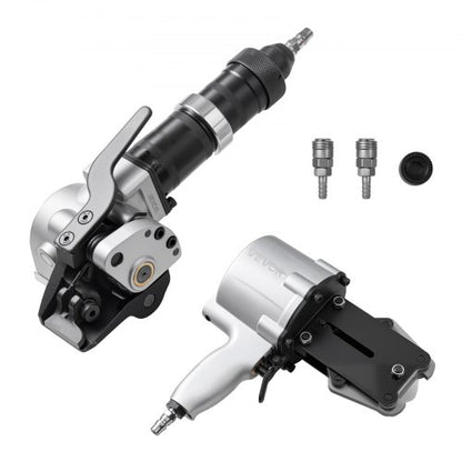 Pneumatisk stålbandningsmaskin, 8500 N spänningskraft, metallbandningsverktyg, spännare och skärförslutare för 19 mm breda metallband, kraftig delad balpress för höghållfasta förpackningar