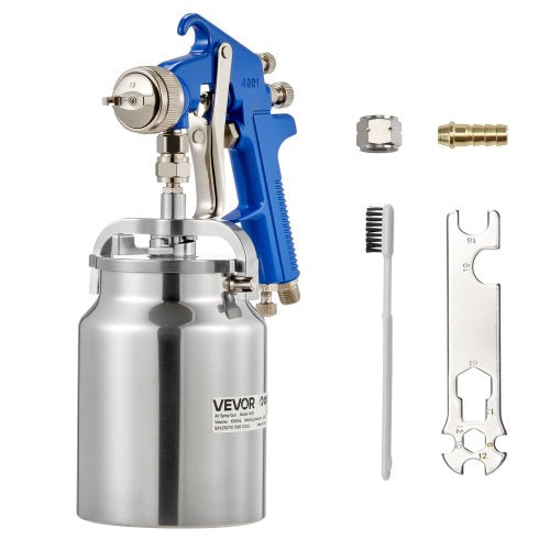 Sprutpistol med sifonmatning, högfinfördelningsluftspruta, 1000cc bilfärgspruta med 1,8 mm munstycke, justerbar flödeshastighet och luftvolym för bil-, möbler-, vägg-, husmålning