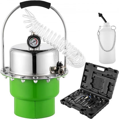 Pneumatisk lufttrycksluftare, bromstrycksluftningsverktyg Bärbart broms- och kopplingsluftningsventilsystemkit Garage Verkstadsmekaniker Bromsolja och vätskeutdragare Luftningsverktyg