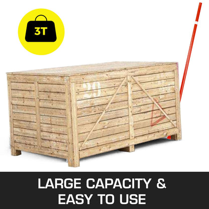 3T Prylever-stång, 3000 kg kapacitet, stålbrytstång, kraftig med hjul, Prylever med 152,4 cm längd, handtag