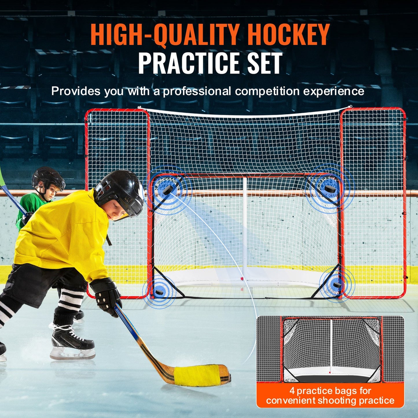 Hockeymål med stopp och måltavlor Street Outdoor stålhockeynät 182,9 cm