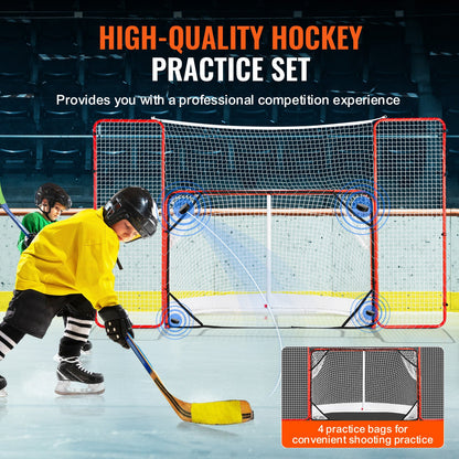 Hockeymål med stopp och måltavlor Street Outdoor stålhockeynät 182,9 cm