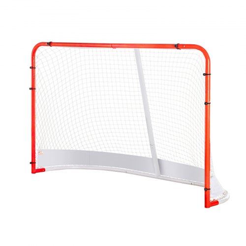 Gatuhockeynät, inomhus- och utomhusmål i stål, officiellt reglerat set med professionellt hockeyträningsmål, bärbart hockeymål med nät, enkel montering, 180 x 112 cm, vit/röd