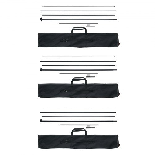 Fjäderflaggstångskit, 3-pack Swooper flaggstång 16,3 fot, skyltflaggstänger för företagsreklam utomhusflaggor, med markstag och en bärväska (flagga ingår ej)