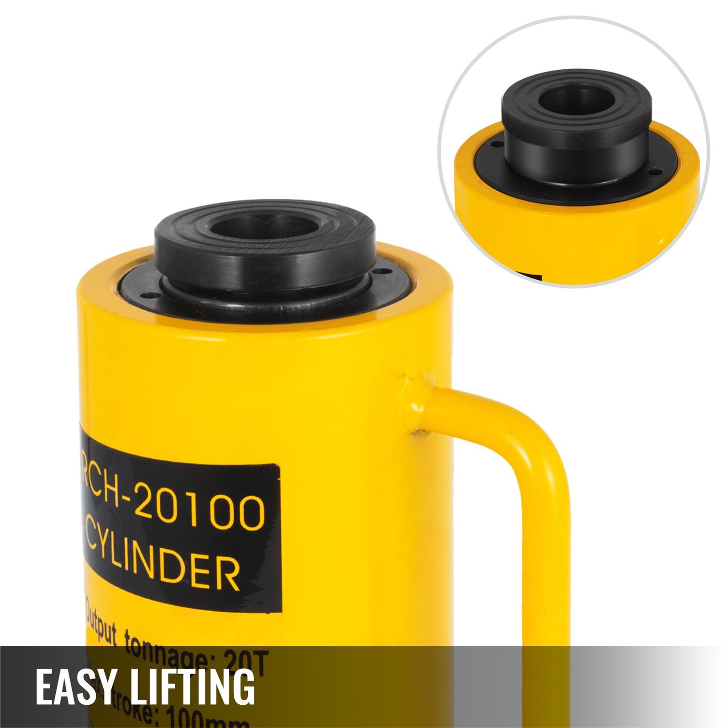 VEV 20T/44000LBS Ihålig hydraulcylinderdomkraft 100 mm kolvcylinder Hydraulisk solid cylinder Hydraulisk domkraft för bil/skåpbil/båt/lastbil/husvagn
